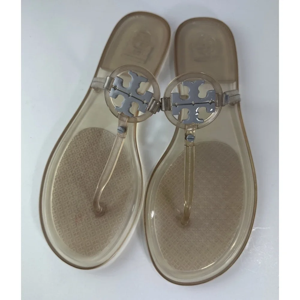 Tory Burch Mini Miller Jelly Thong Sandals Clear Flip Flops Womens Size 10M 10 - Picture 3 of 14